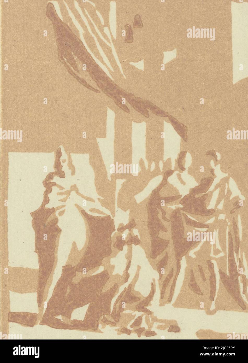 Show blocks of Polygamy, print maker: Abraham Delfos, Monogrammist IW (inventor), Leiden, 1741 - 1820, paper, h 125 mm - w 87 mm Stock Photo