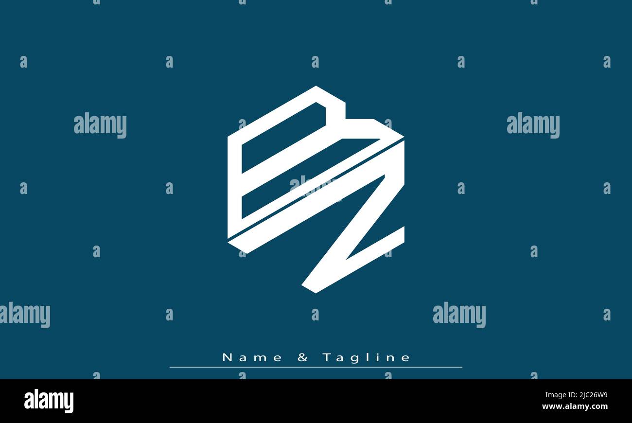 Alphabet letters Initials Monogram logo BZ, ZB Stock Vector