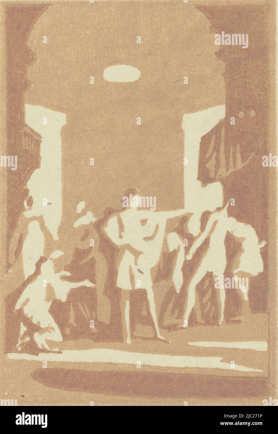Display blocks of Antipater, print maker: Abraham Delfos, Monogrammist IW (inventor), Leiden, 1741 - 1820, paper, h 125 mm - w 87 mm Stock Photo
