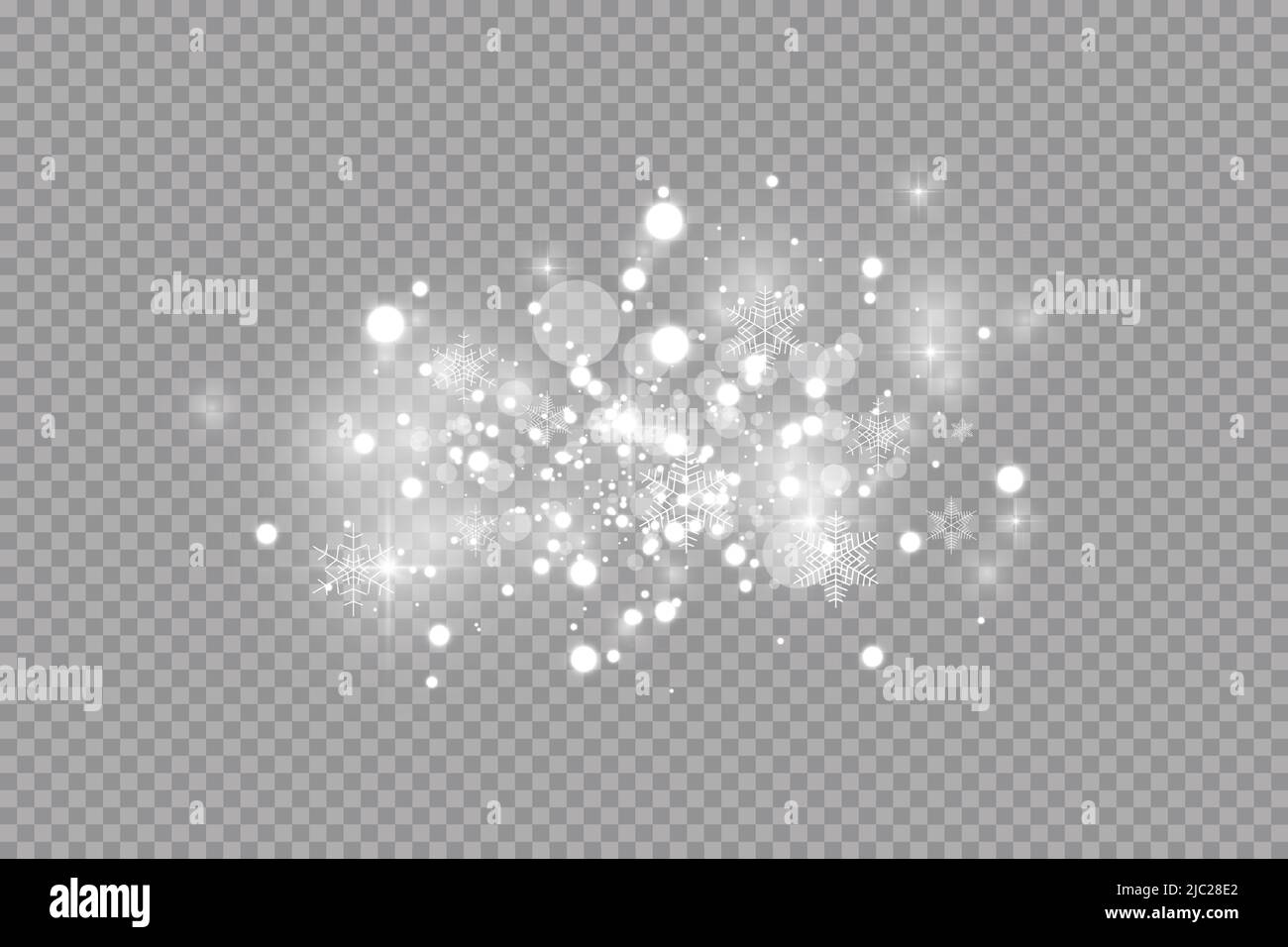 Glow light effect. Vector illustration. Christmas flash dust. White
