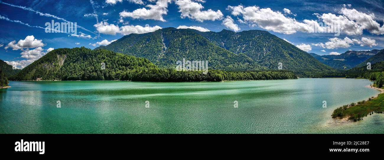 DE - BAVARIA: Sylvenstein Reservoir south of Bad Toelz, Oberbayern  (HDR-Image) Stock Photo