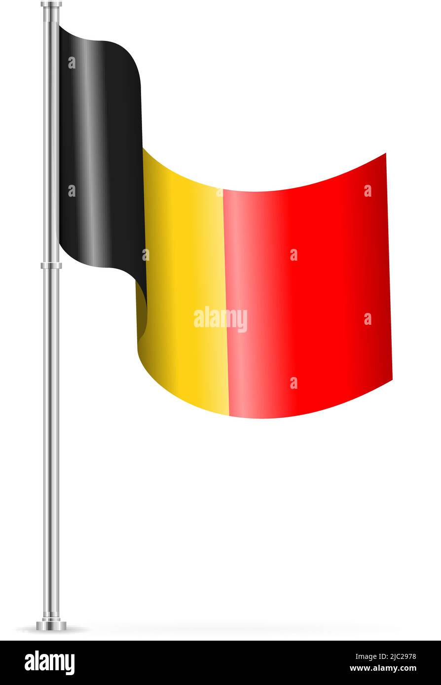 Wavy flag of Belgium on a white background. Vector illustration Stock ...