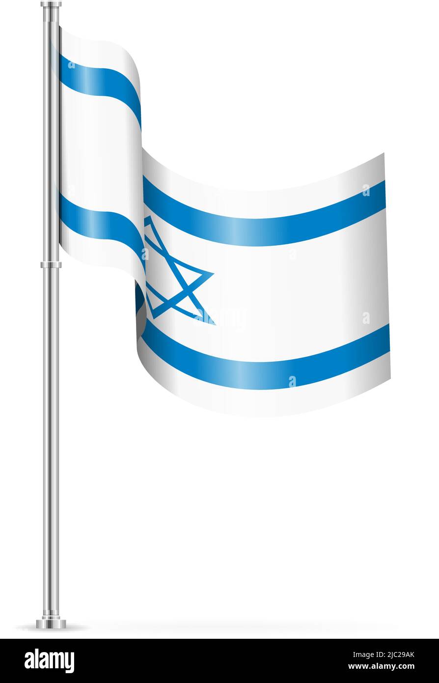 Wavy flag of Israel on a white background. Vector illustration Stock ...