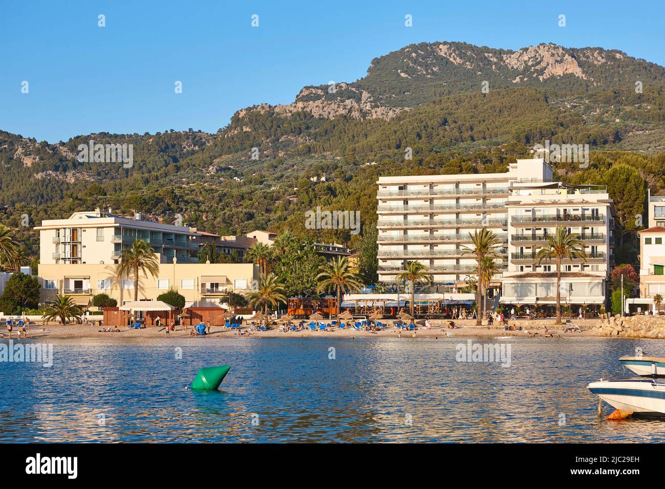 Mediterranean coastline in Balearic islands. Puerto de Soller. Mallorca