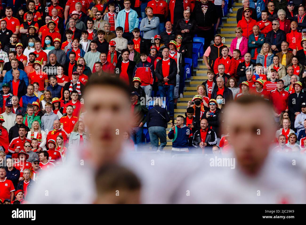CARDIFF, WALES 08 JUNE 2022 Wales fans during the League A 2022