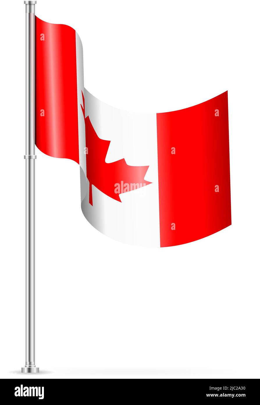 Wavy flag of Canada on a white background. Vector illustration Stock ...