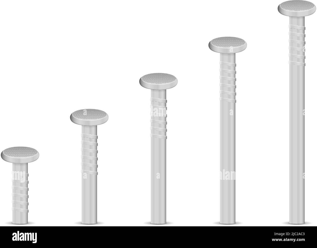 Nail set on a white background. Vector illustration Stock Vector Image