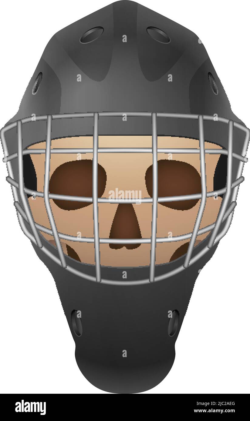 Hockey goalie mask skull on a white background. Vector illustration