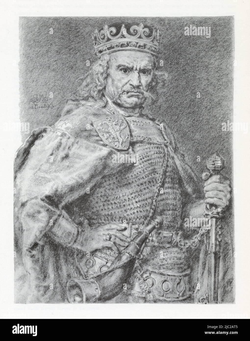 JAN MATEJKO.Władysław I Łokietek (ur. między 3 marca 1260, a 19 stycznia 1261[1], zm. 2 marca 1333 w Krakowie) – król Polski w latach 1320–1333[2], Stock Photo