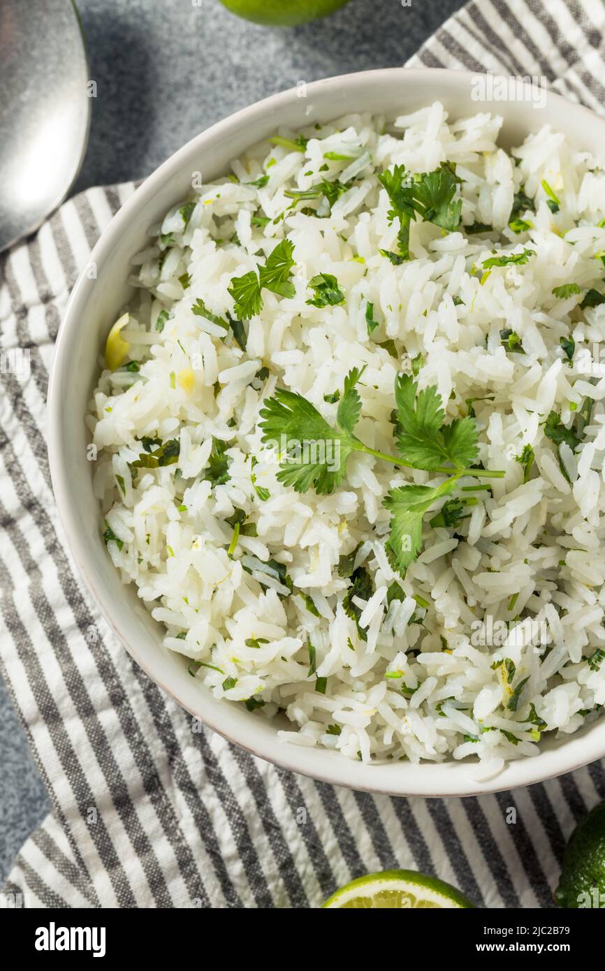 Homemade Mexican Cilantro Lime Rice in a Bowl Stock Photo Alamy