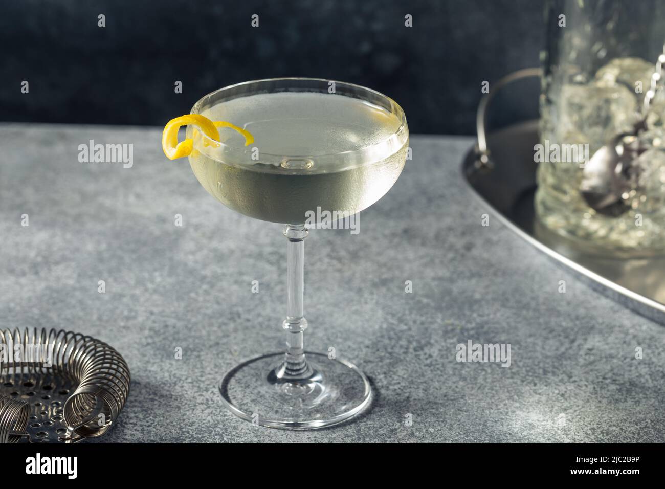 Boozy Dry Gin Lemon Martini in a Coupe Stock Photo Alamy