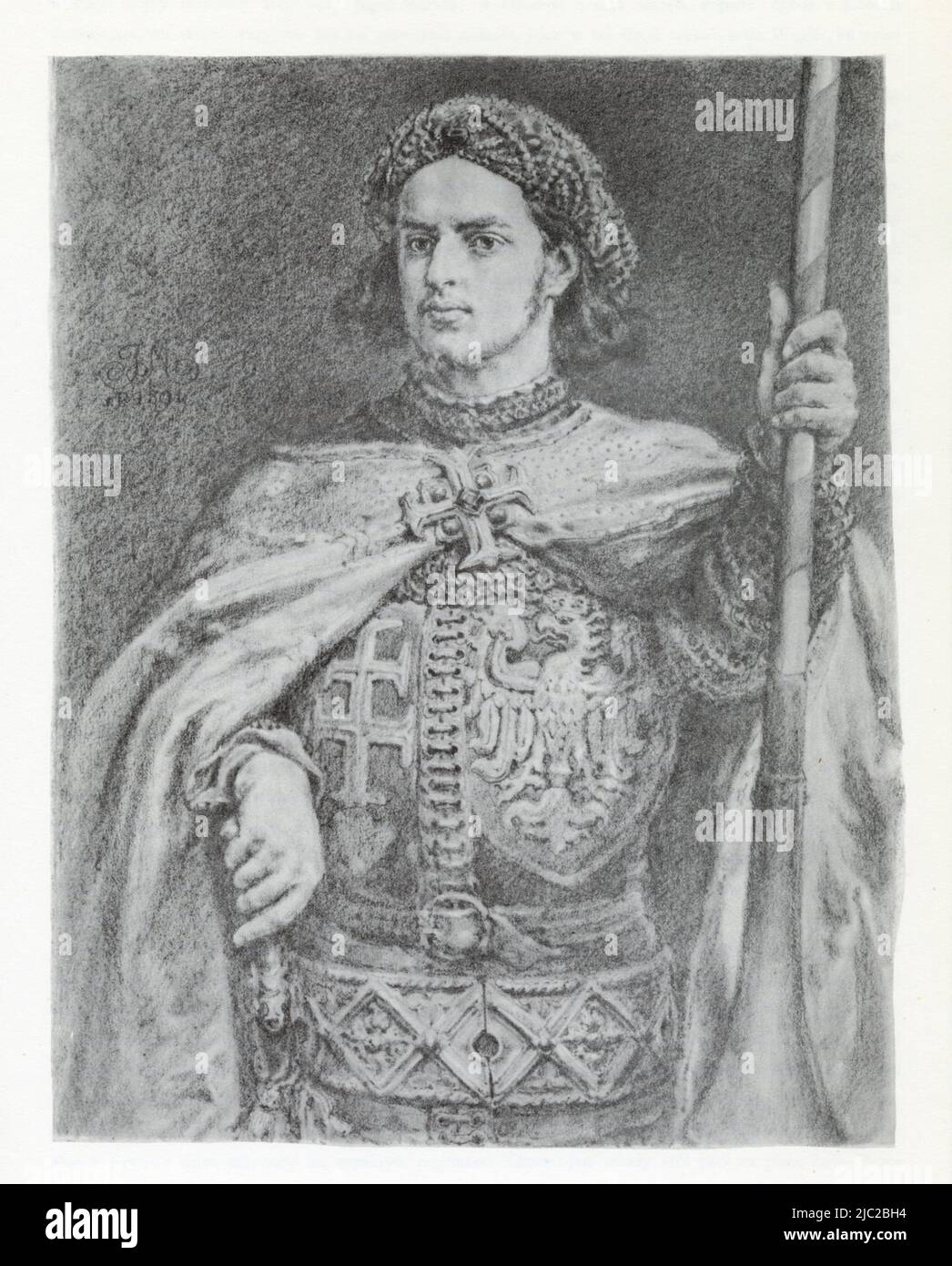 JAN MATEJKO.Władysław III Warneńczyk (ur. 31 października 1424 w Krakowie, zm. 10 listopada 1444 pod Warną) – król Polski, król Węgier jako Władysław Stock Photo