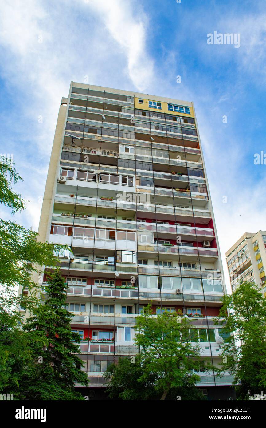 concrete block of flats over a nice blue sky in varna city,Bulgaria Stock  Photo - Alamy