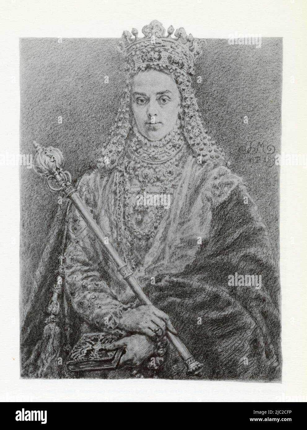 JAN MATEJKO.Anna Jagiellonka (łac. Anna Dei gratia Infans Regni Poloniae; ur. 18 października 1523 w Krakowie, zm. 9 września 1596 w Warszawie) – córk Stock Photo