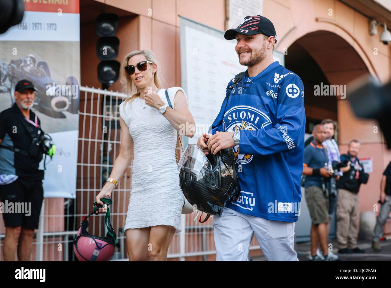 Monte-Carlo, Monaco. 29th May, 2022. #77 Valtteri Bottas (FIN, Alfa Romeo  F1 Team ORLEN) and his girlfriend Tiffany Cromwell, F1 Grand Prix of Monaco  at Circuit de Monaco on May 29, 2022