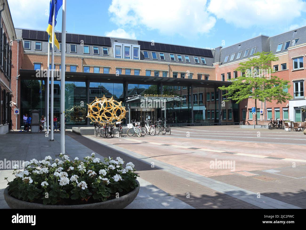BARNEVELD, NETHERLANDS, 27 MAY 2022: View of the New Town Hall in Barneveld. Situated next to the Old Town Hall, it is the town councils administarive Stock Photo