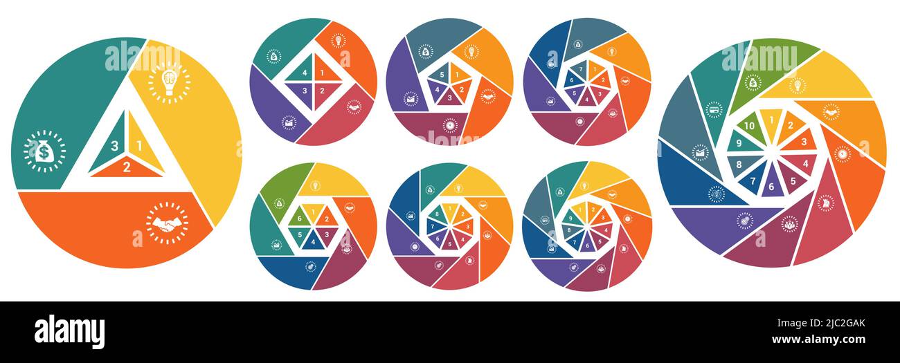 Pie chart for infographics , templates isolated Stock Vector