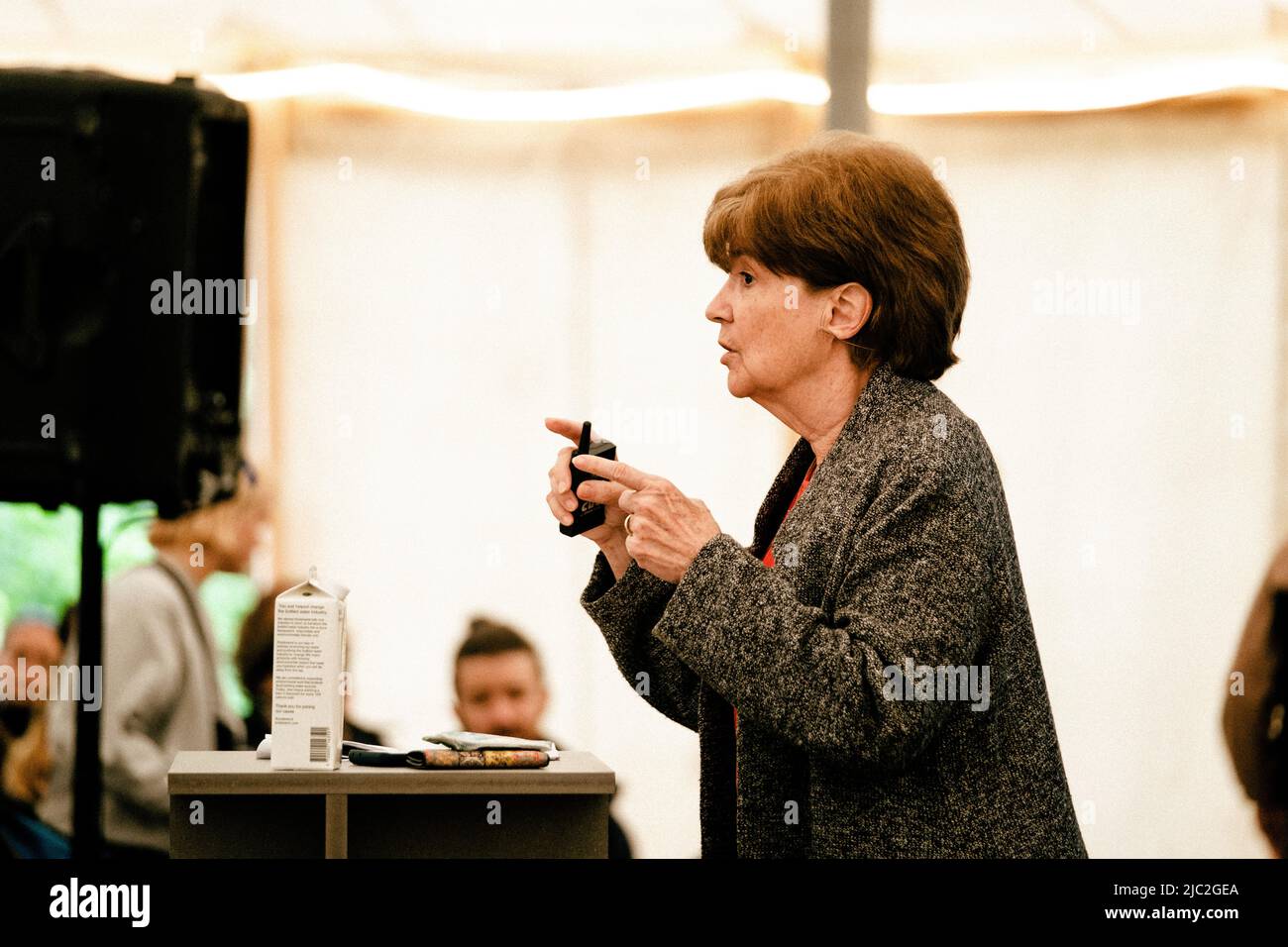 Copenhagen, Denmark. 29th, May 2022. The American oceanographer, marine biologist and author Edith Widder seen at a talk during the Danish science festival Bloom Festival 2022 in Copenhagen. (Photo credit: Gonzales Photo - Malthe Ivarsson). Stock Photo