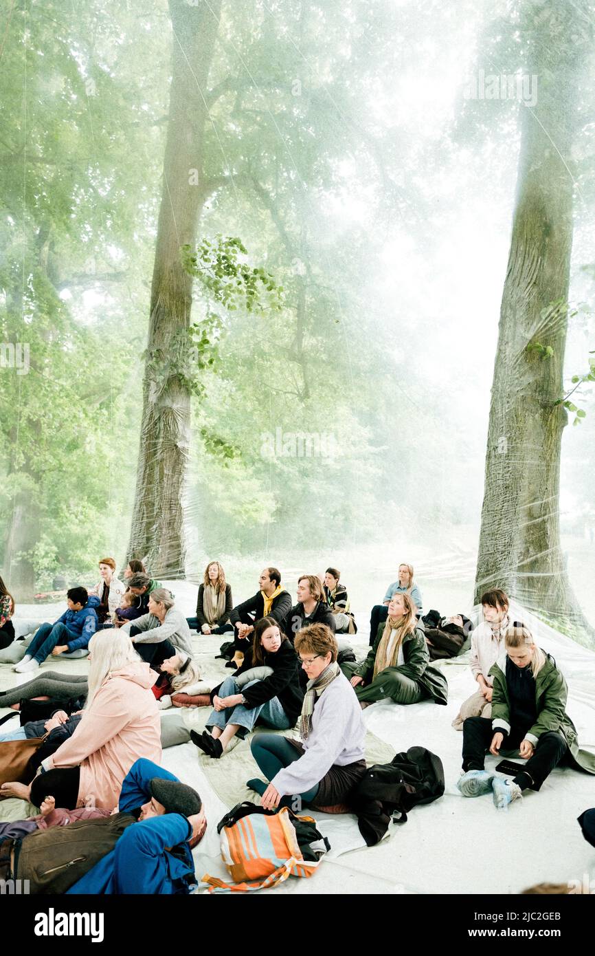 Copenhagen, Denmark. 27th, May 2022. The art installation Sprout Spheres by Plastique Fantastique seen at the Danish science festival Bloom Festival 2022 in Copenhagen. Plastique Fantastique is a German art duo by Marco Canevacci and Yena Young. (Photo credit: Gonzales Photo - Malthe Ivarsson). Stock Photo