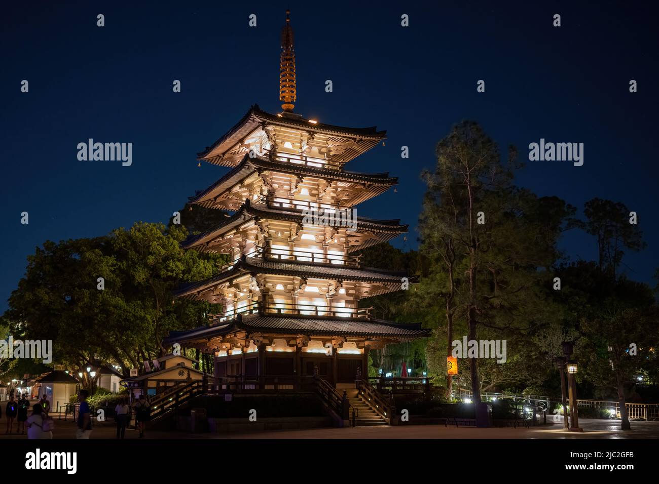 Lake Buena Vista, Florida, March 28, 2022: A building in the Japanese pavilion at Walt Disney World's Epcot Center. Stock Photo