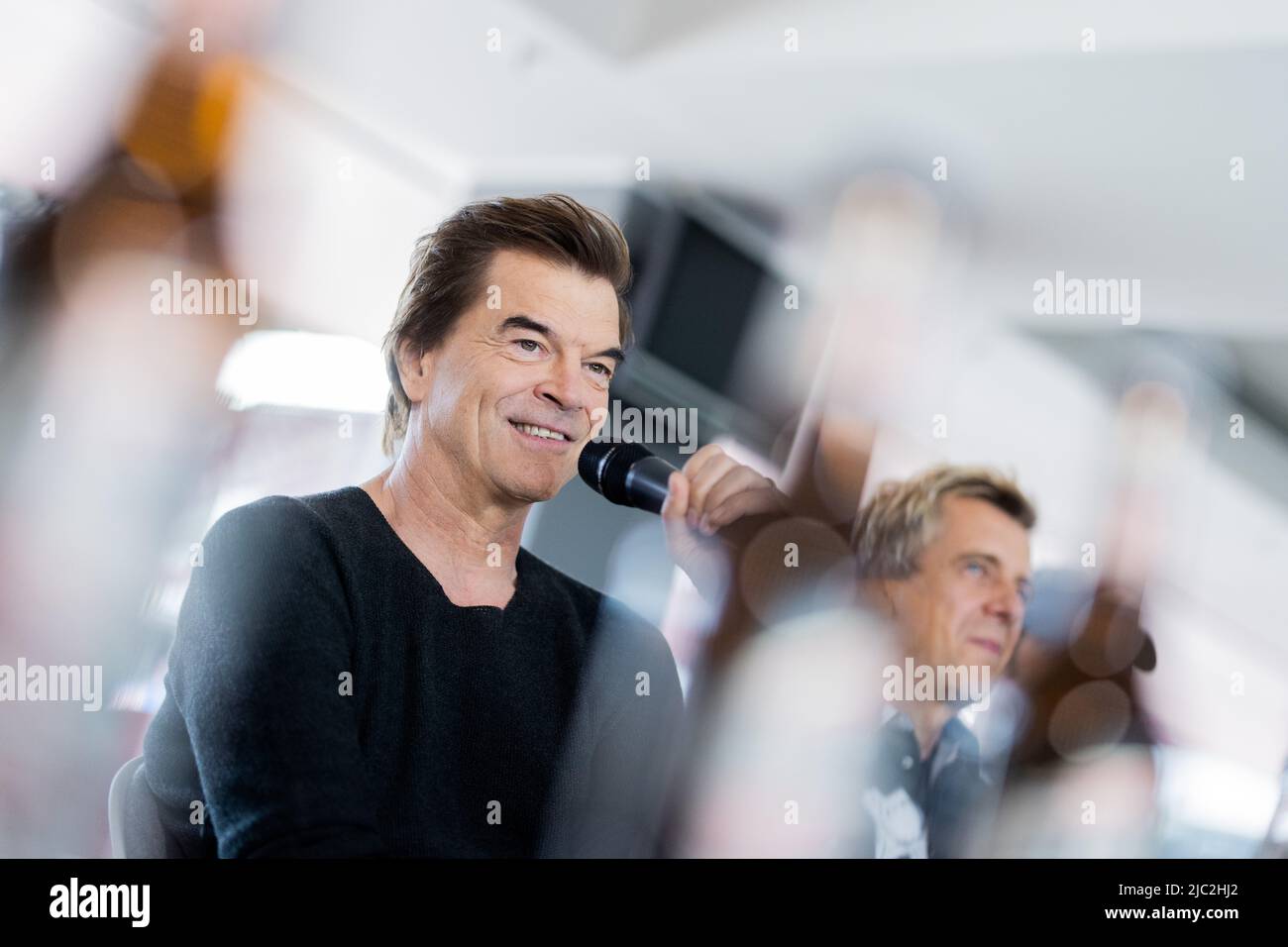 Cologne, Germany. 09th June, 2022. Campino (civil name: Andreas Frege),  singer of the punk band "Die Toten Hosen," speaks at a press conference  before the official start of the anniversary tour "Alles