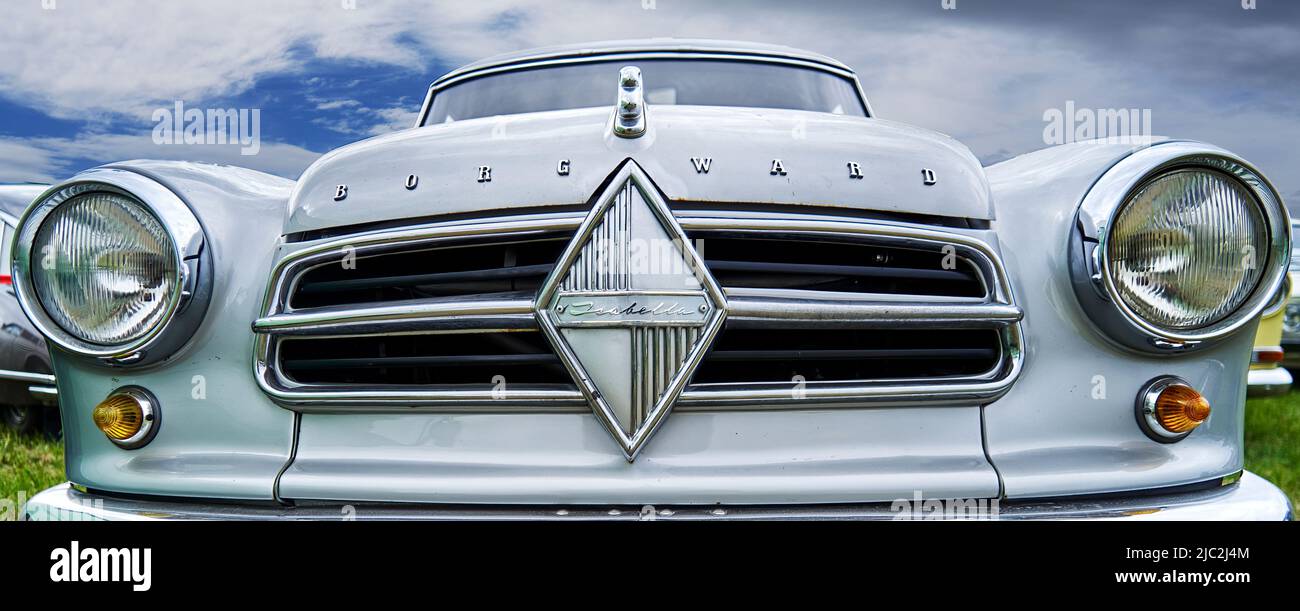 Borgward Isabella, front view of the classic automobile from the 1950s in Hildesheim, Germany, May 21, 2022 Stock Photo
