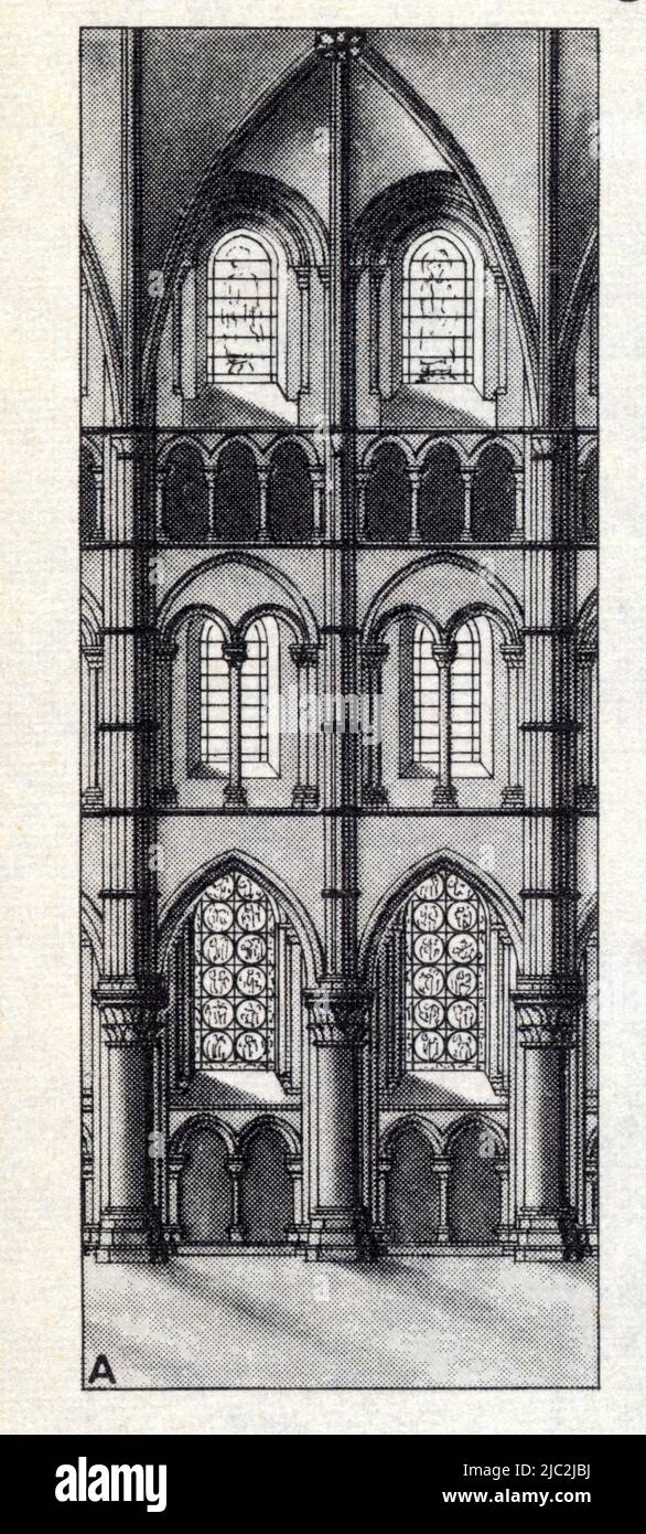L'évolution de l'art gothique. Transition, 12è siècle. Laon. Cathédrale Stock Photo