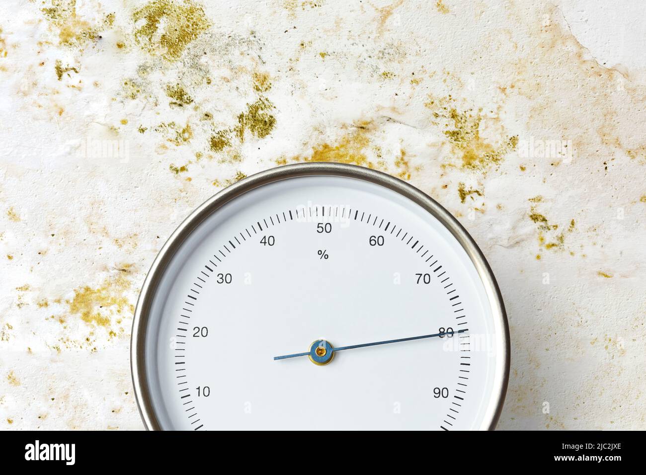 modern, round barometer, thermometer, hygrometer. Analog device for  measuring humidity, temperature and atmospheric pressure Stock Photo - Alamy