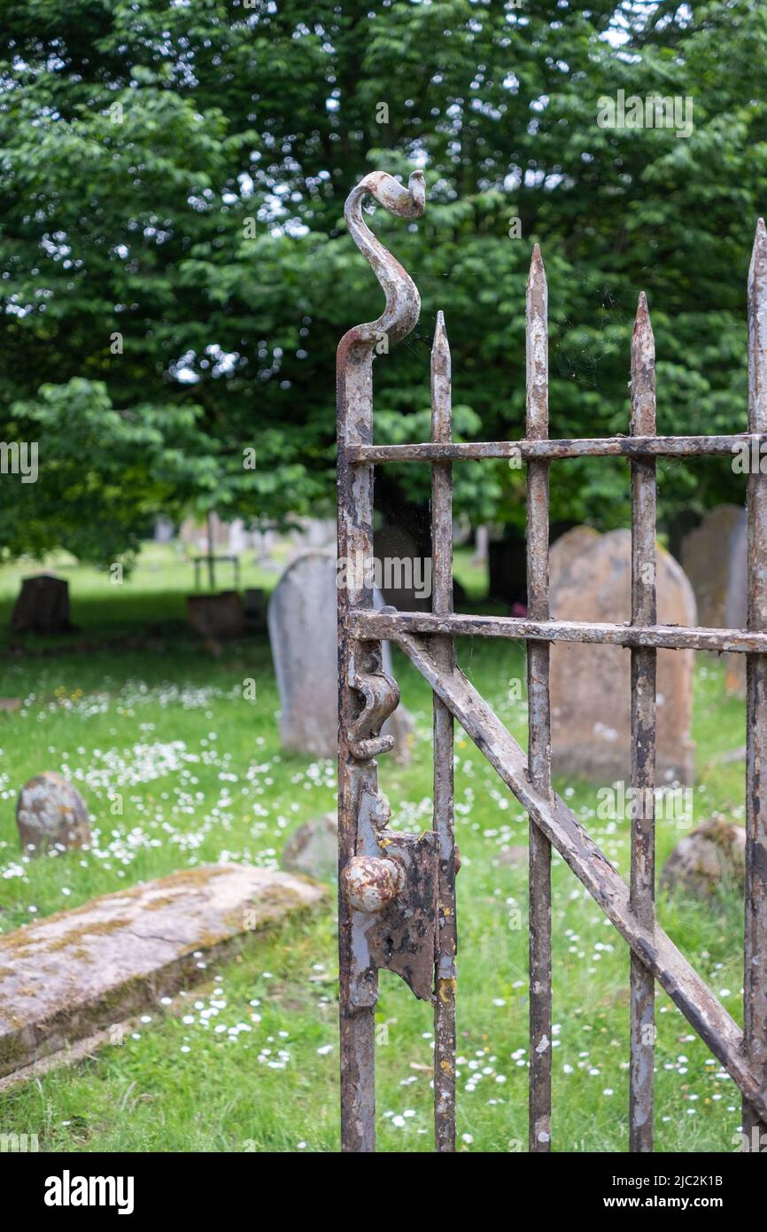 Gate leading into Wallingford Cemetery Stock Photo