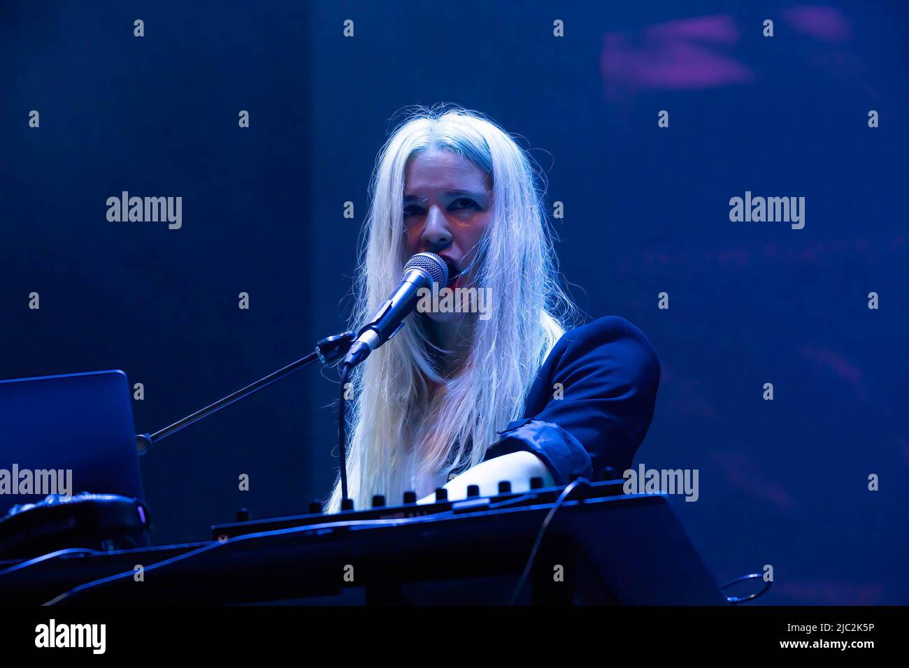 band-aid pussy Diana Burkot from the Russian activists group, Pussy Riot, performs at Casa  da Musica, in Porto. Russian Activists part of a feminist punk rock group,  Pussy Riot staged a music, dance performance
