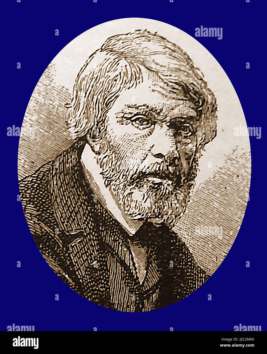 A late 19th century portrait of Thomas Carlyle, ( 1795 –  1881)  Scottish historian , essayist,  and philosopher Stock Photo