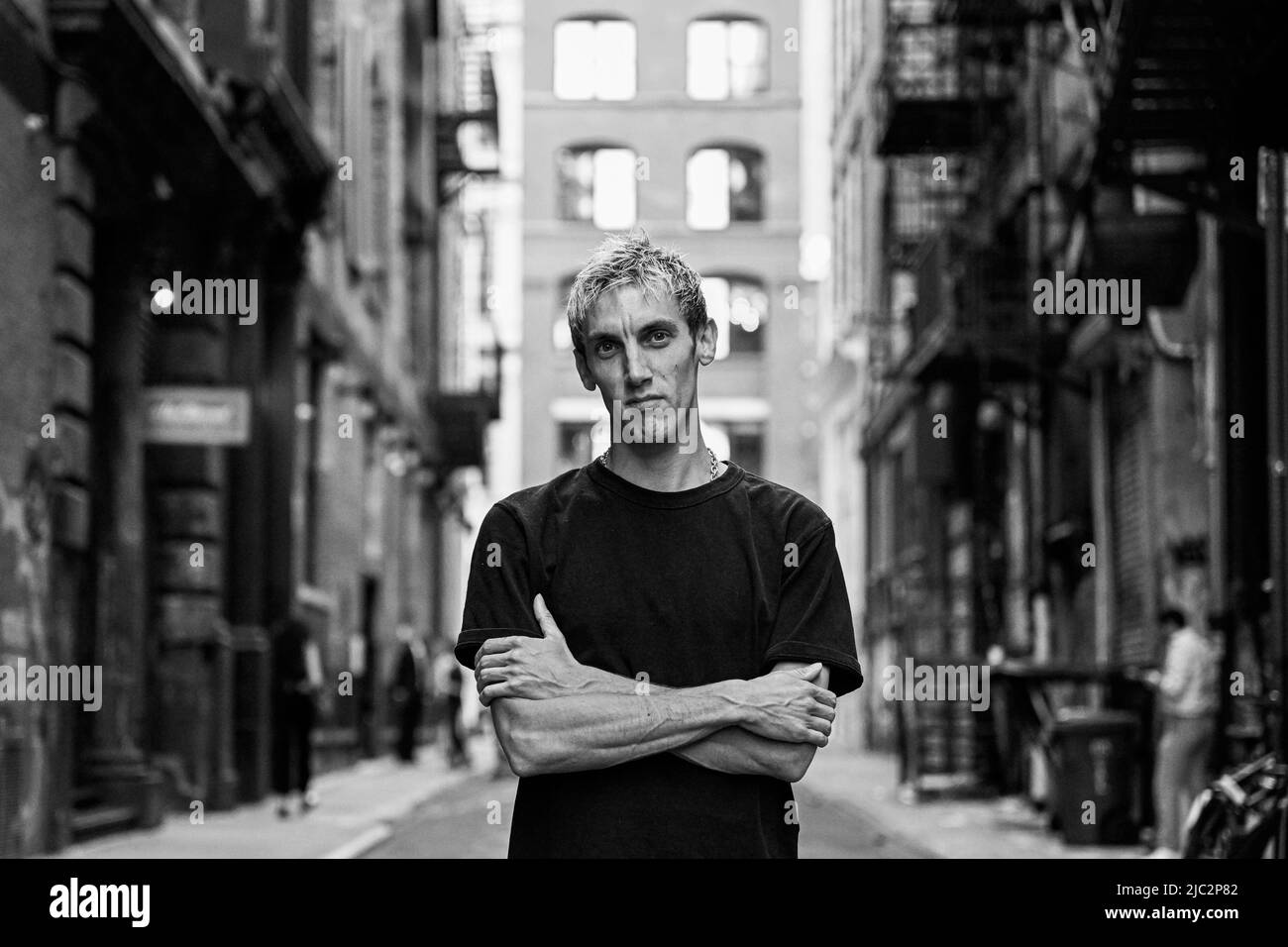 Film Director Maxime Quoilin poses for the photographer during a visit