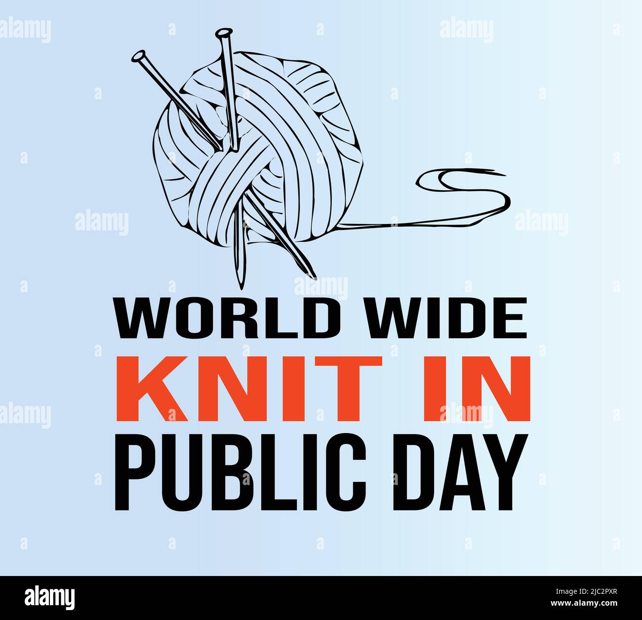 World Wide Knit-In Public Day on June 11 template for banner and poster. Vector Illustration Stock Vector