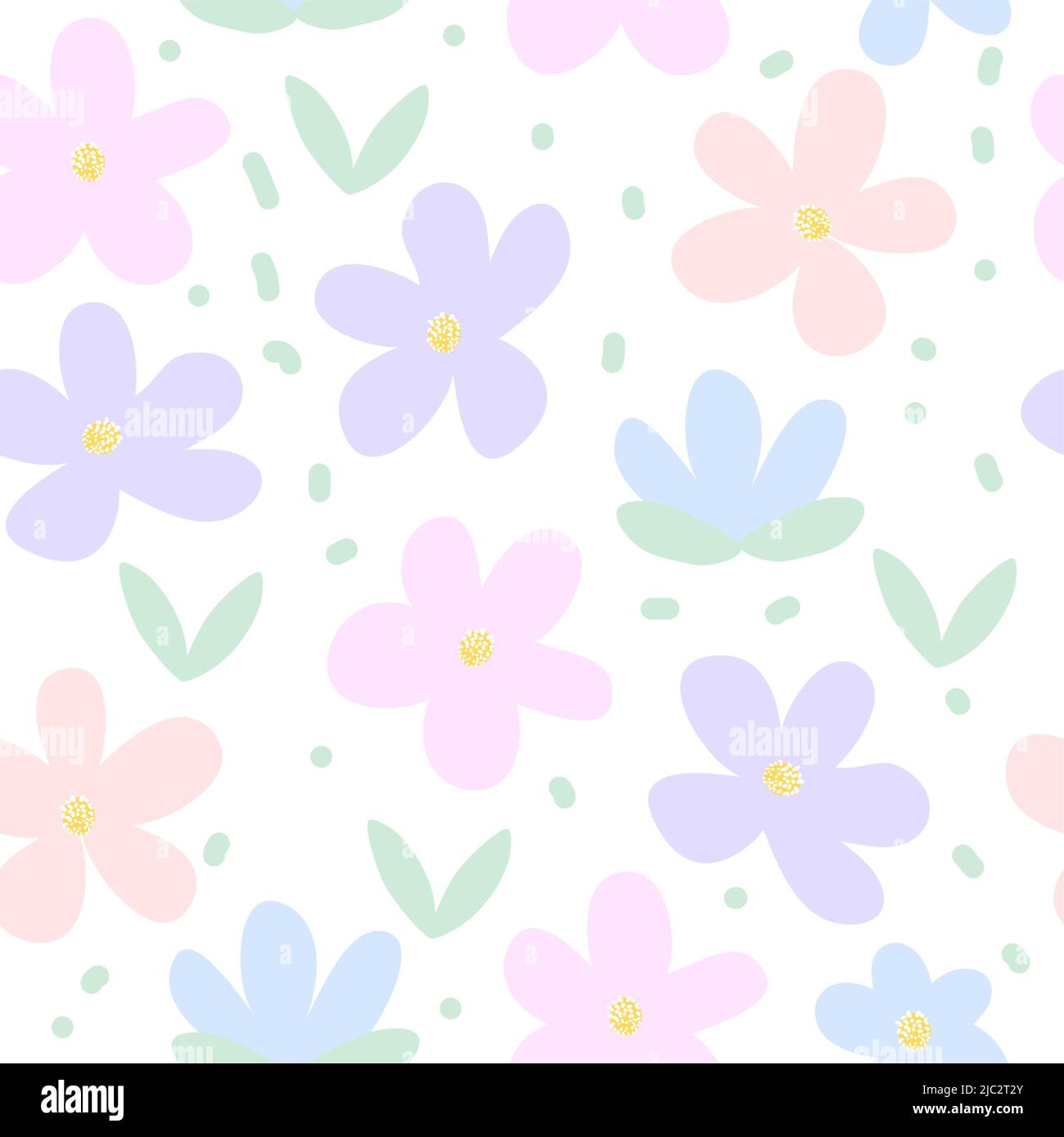 Abstract flowers seamless pattern, art botanical vector background, design for fashion, fabric, wallpaper Stock Vector