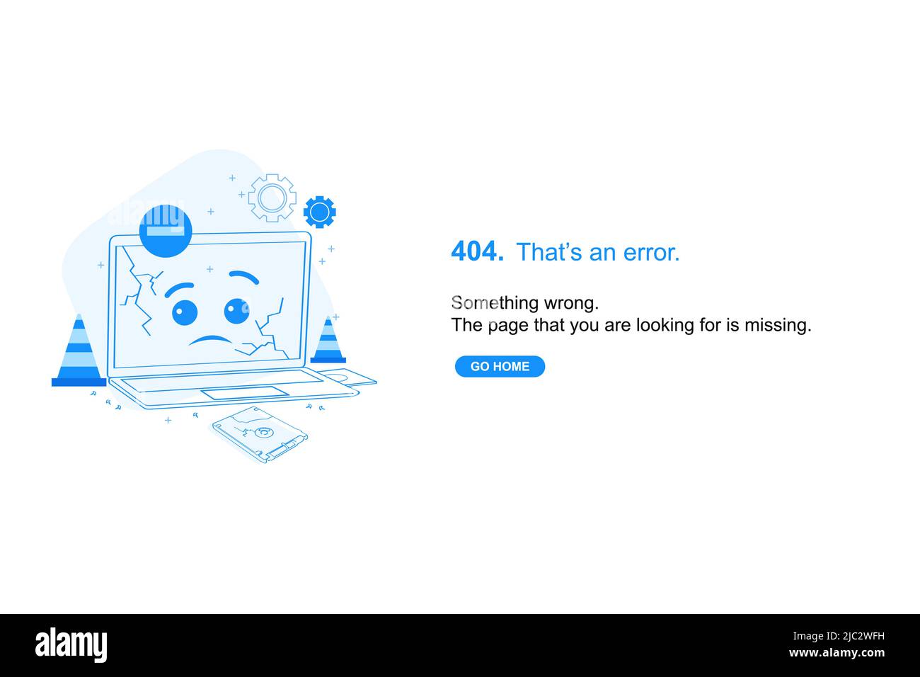 A vector illustration of Website Error Page 404 Stock Vector