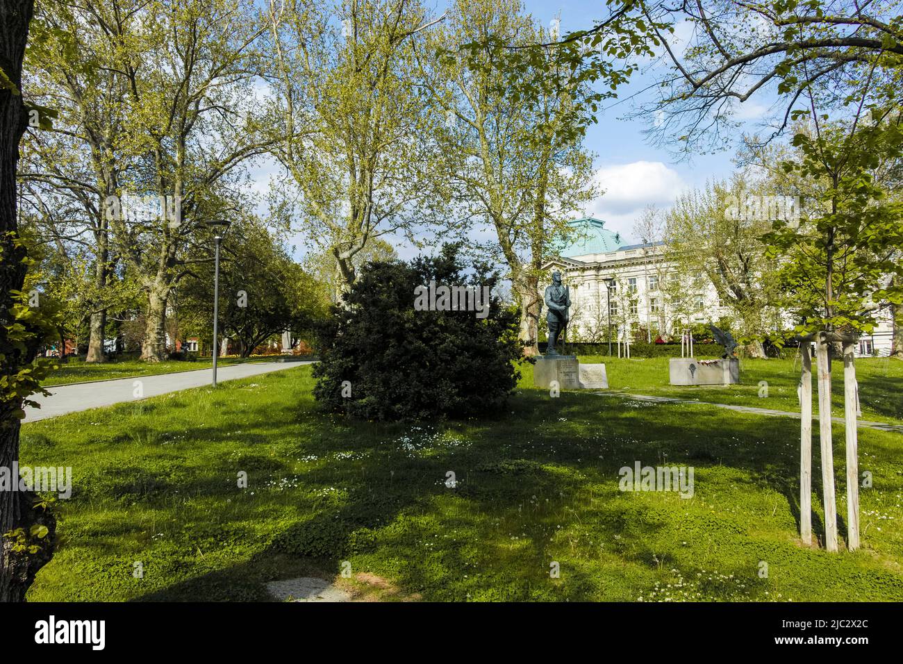 SOFIA, BULGARIA - MAY 1, 2022: Spring view of Garden Saint Kliment