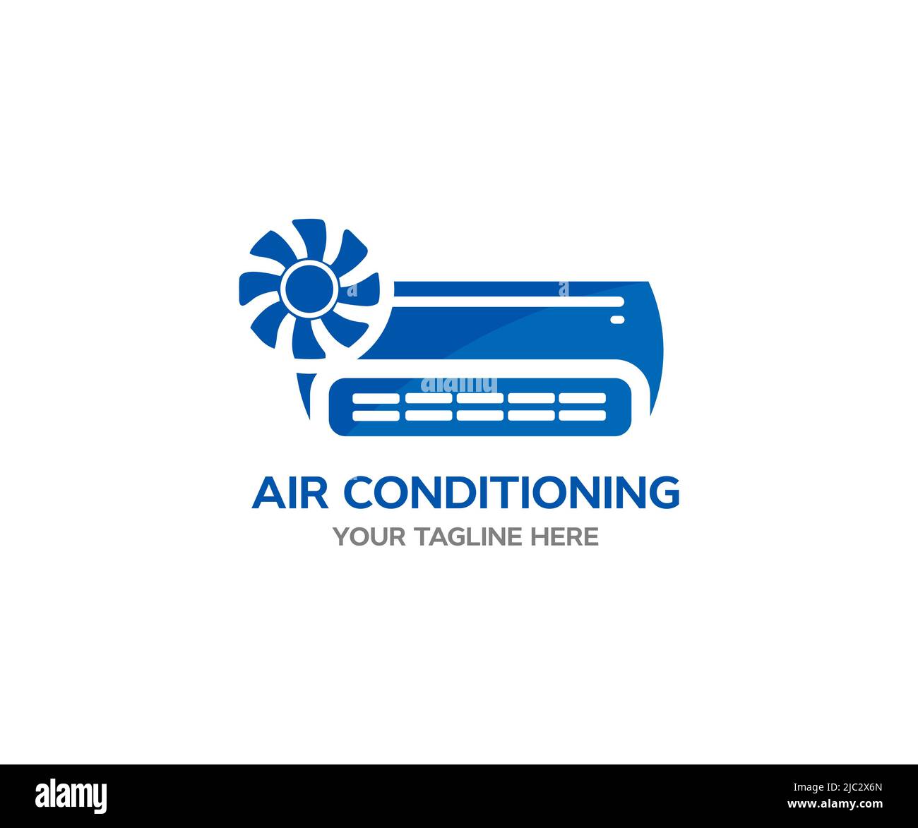 Air conditioner logo design. The concept of installing, cleaning and repairing an air conditioner vector design and illustration. Stock Vector