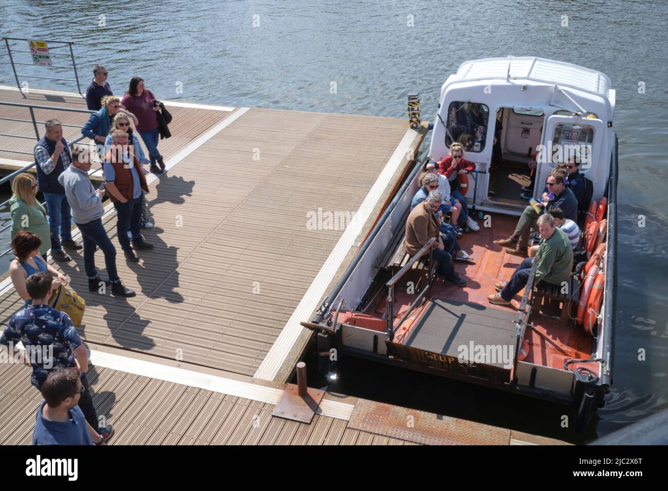 Cross Harbour Ferry or Water Bus across the River Avon from Broken Dock to SS Great Britain in Bristol Stock Photo