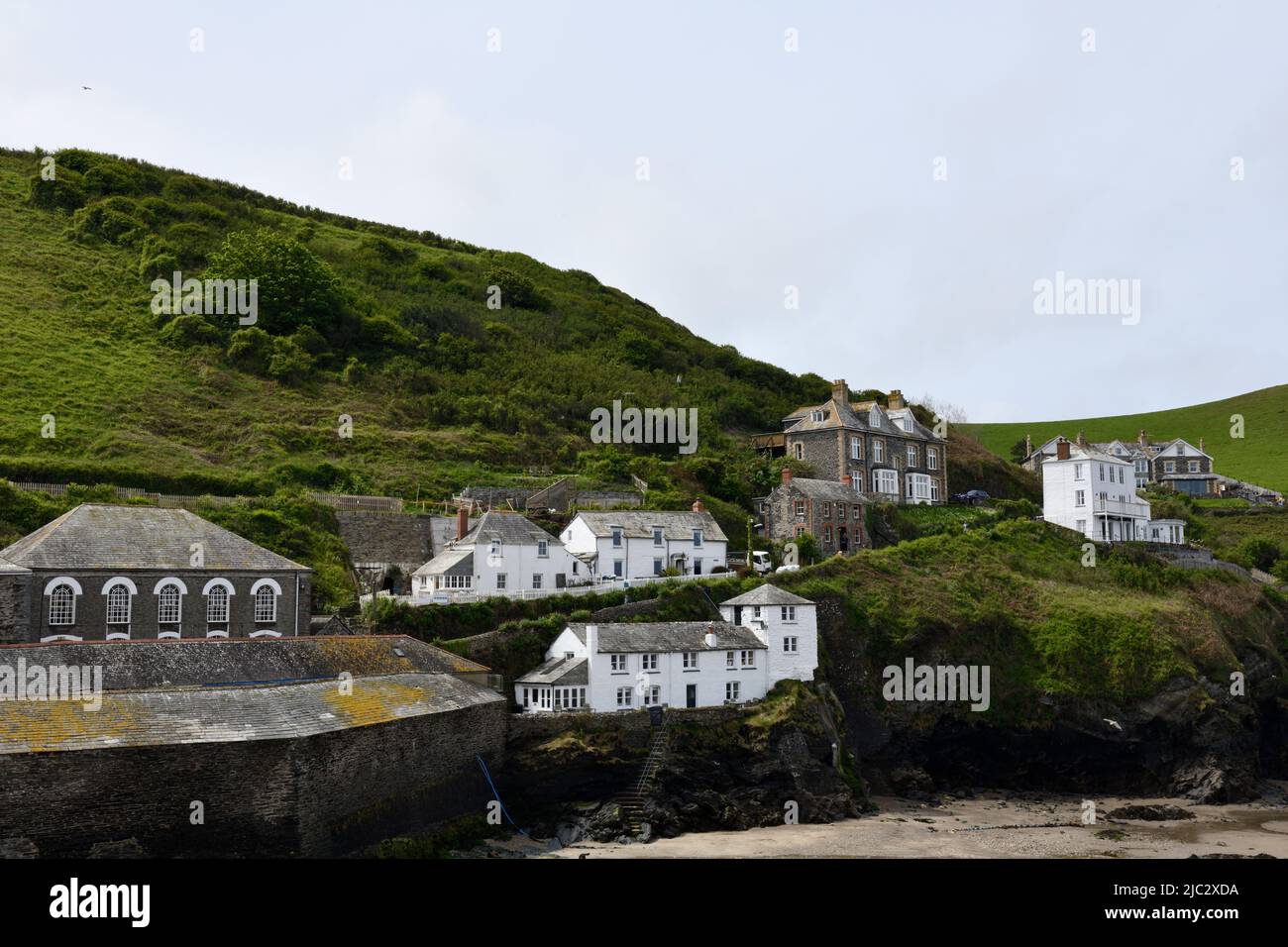 Hillside Houses Port Issac Cornwall England uk Stock Photo Alamy