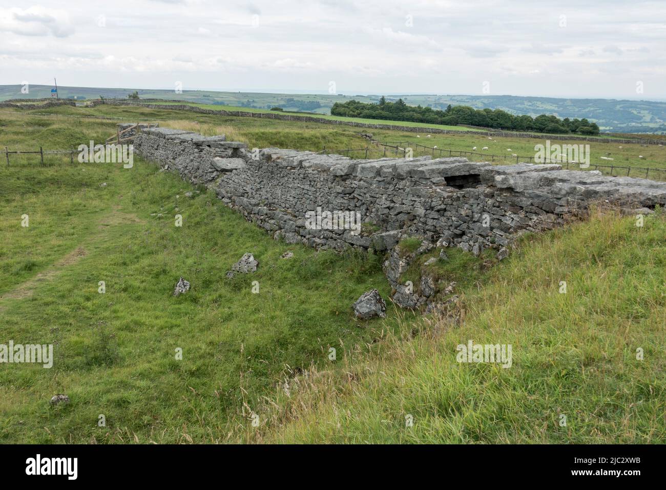 The long flue, part of the remains of Toft Gate Lime Kiln, Pateley ...