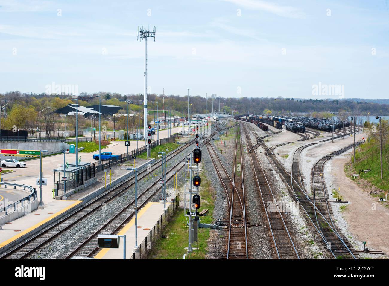 Hamilton GO Centre commuter rail station and bus terminal. Hamilton
