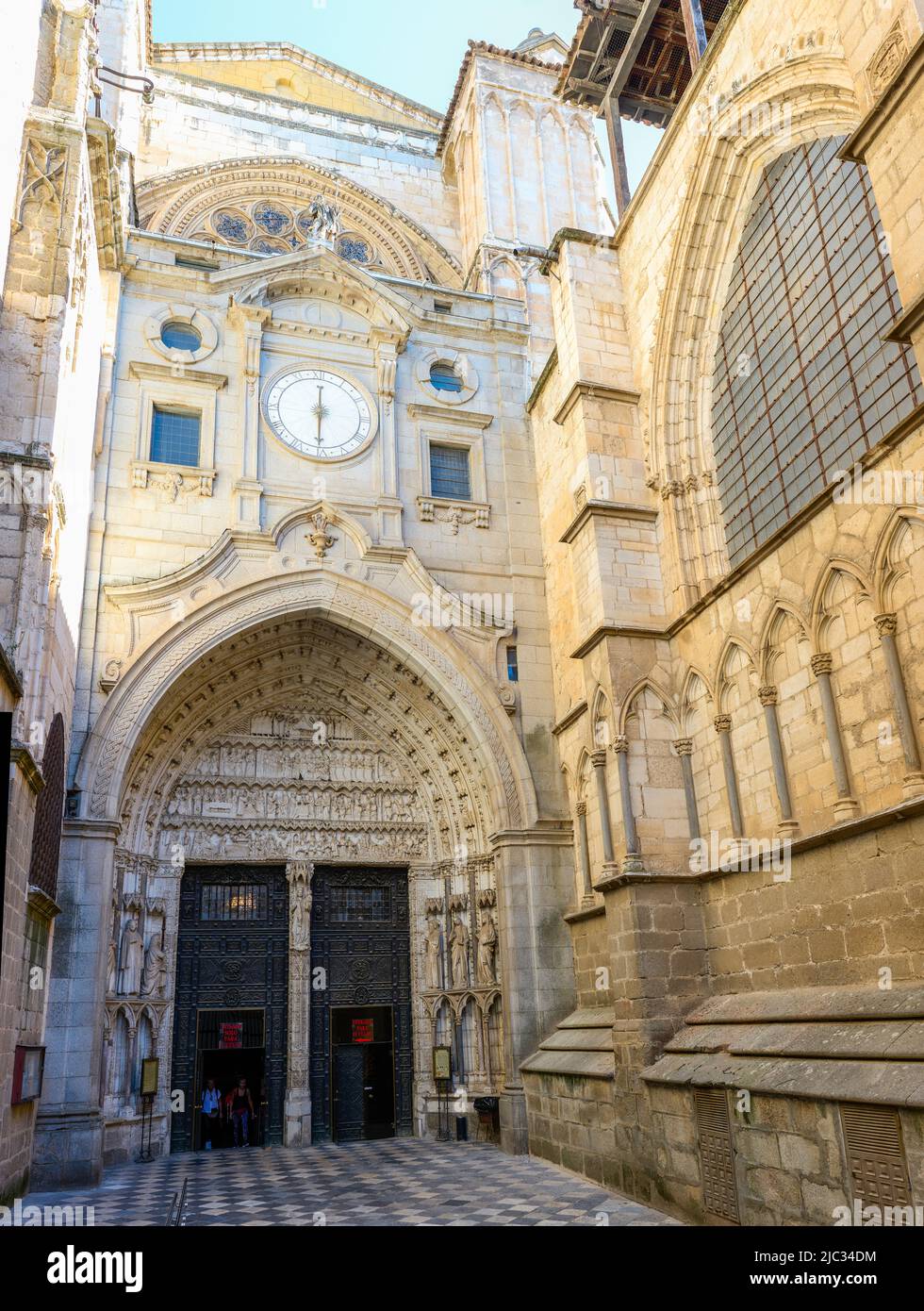 Puerta del Reloj Gate. Toledo Prime Cathedral. Toledo, Castilla La Mancha, Spain. Stock Photo