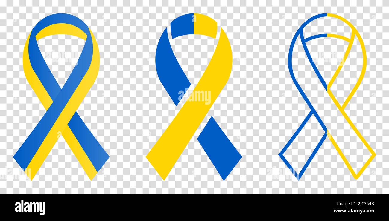 Ukraine Ribbon Support Ribbons of solidarity with Ukraine set. Vector illustration isolated on ...