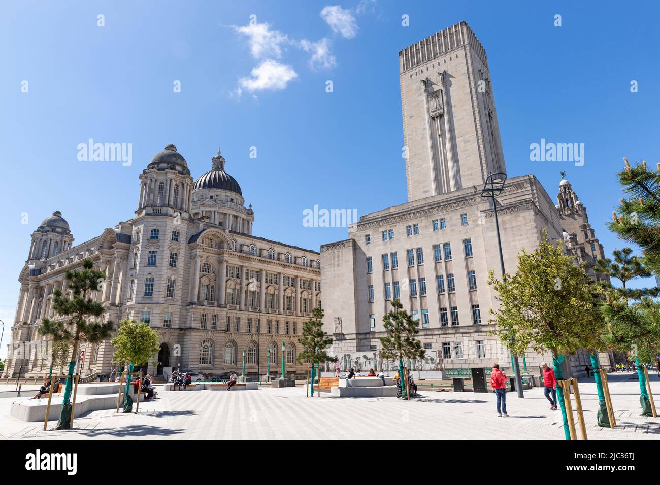 Art deco style George’s Dock Ventilation Station and Port of Liverpool Building from The Strand, Liverpool, England, UK Stock Photo