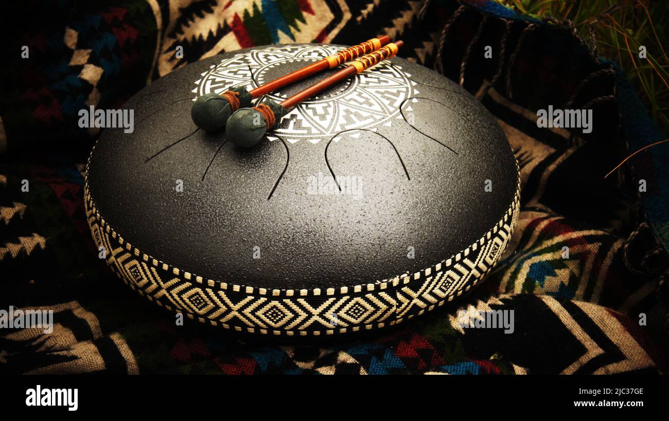 steel tongue drum tank drum Stock Photo Alamy