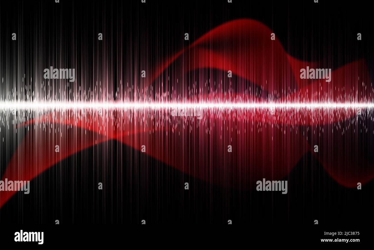 Abstract dark red waveform. Creative background Stock Photo