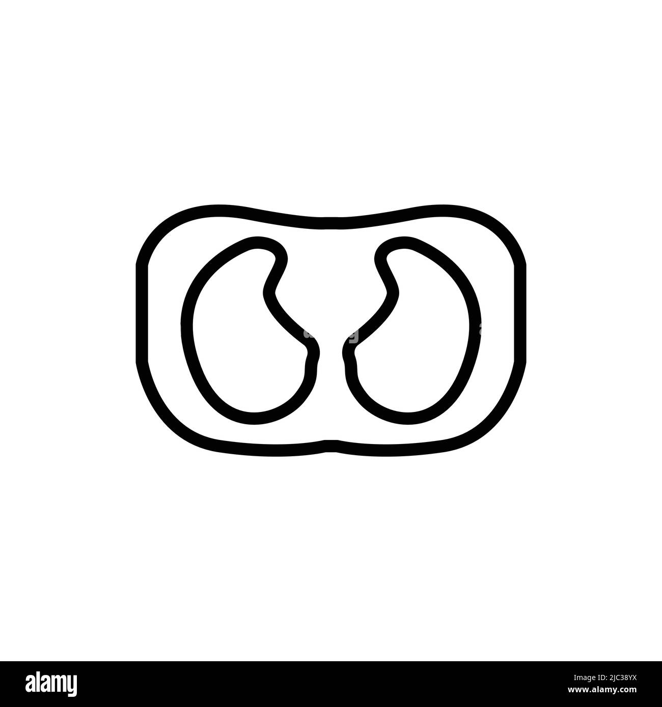 CT scan of the lungs line icon. Isolated vector element. Stock Vector