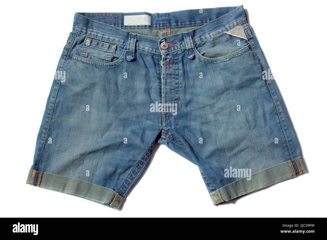 Blue men'denim shorts Stock Photo