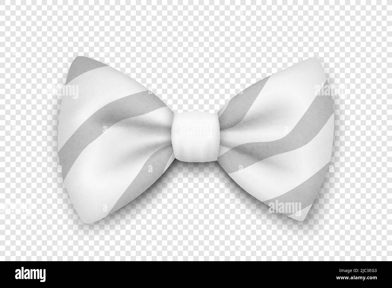 Vector 3d Realistic White Striped Textured Bow Tie Icon Closeup ...