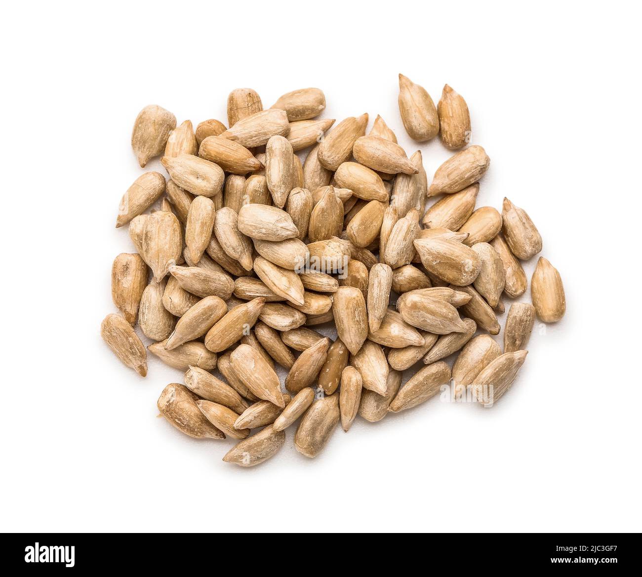 Pile of peeled sunflower seeds on white background Stock Photo - Alamy